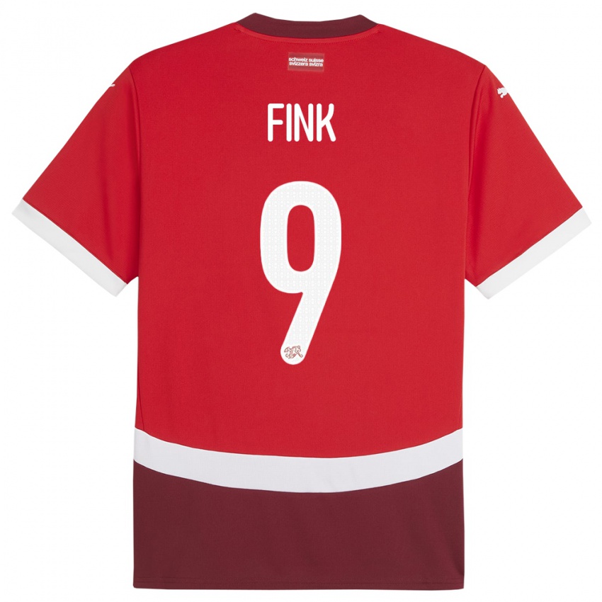 Dame Sveits Bradley Fink #9 Rød Hjemmetrøye Drakt Trøye 24-26 Skjorter T-Skjorte