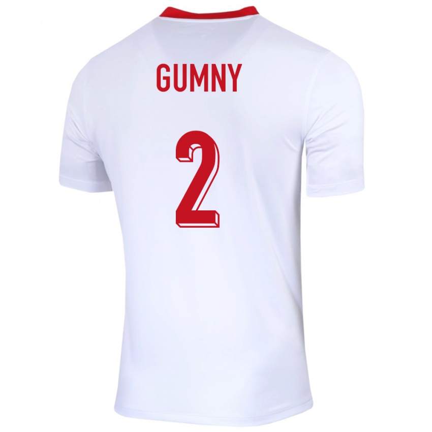 Dame Polen Robert Gumny #2 Hvit Hjemmetrøye Drakt Trøye 24-26 Skjorter T-Skjorte