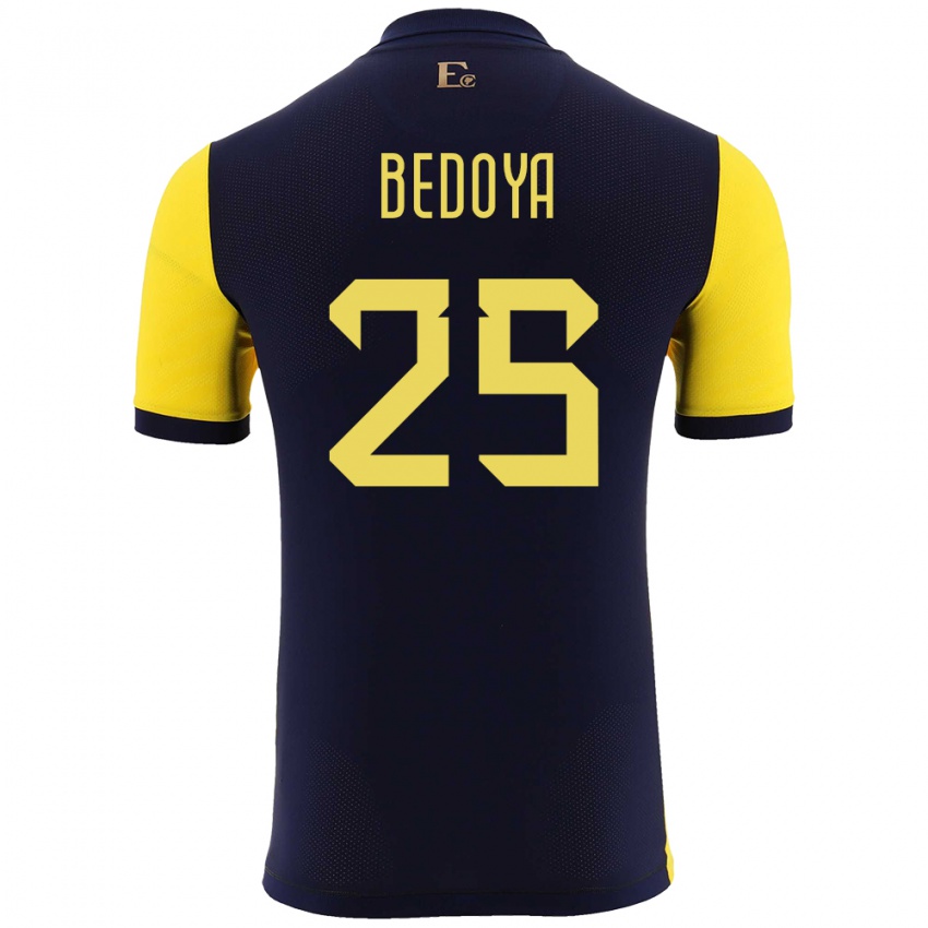 Dame Ecuador Jaydah Bedoya #25 Gul Hjemmetrøye Drakt Trøye 24-26 Skjorter T-Skjorte