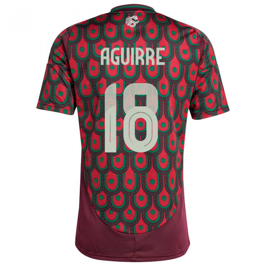 Dame Mexico Eduardo Aguirre #18 Rødbrun Hjemmetrøye Drakt Trøye 24-26 Skjorter T-Skjorte