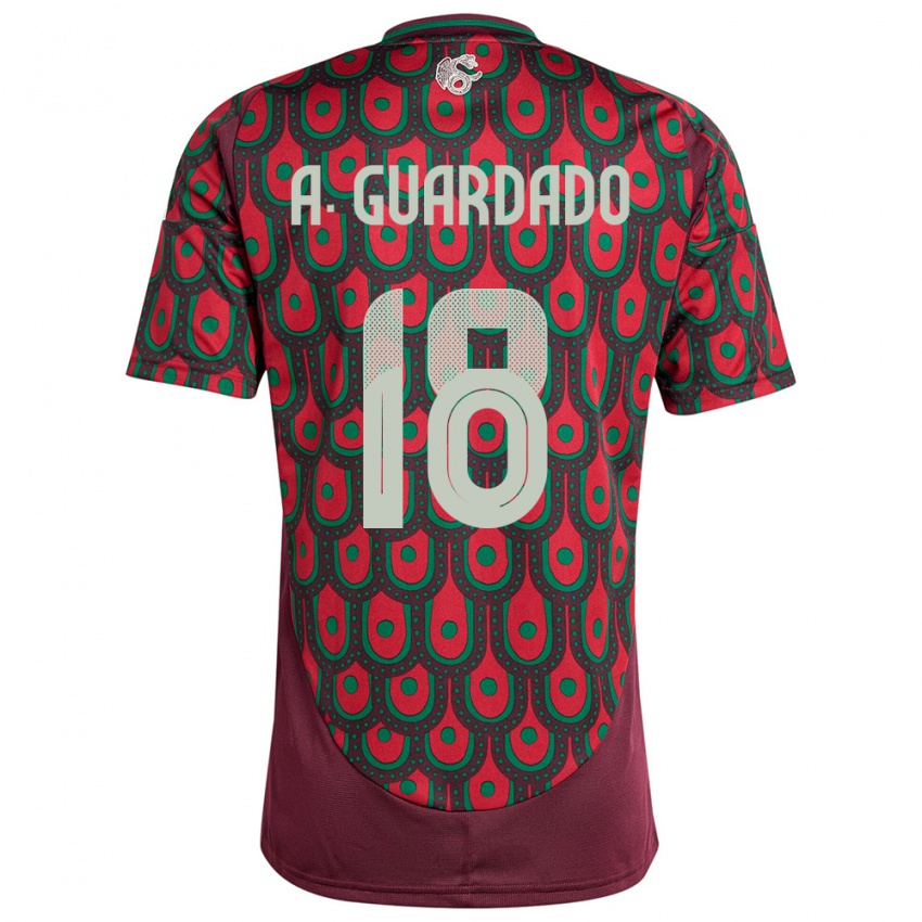 Dame Mexico Andres Guardado #18 Rødbrun Hjemmetrøye Drakt Trøye 24-26 Skjorter T-Skjorte
