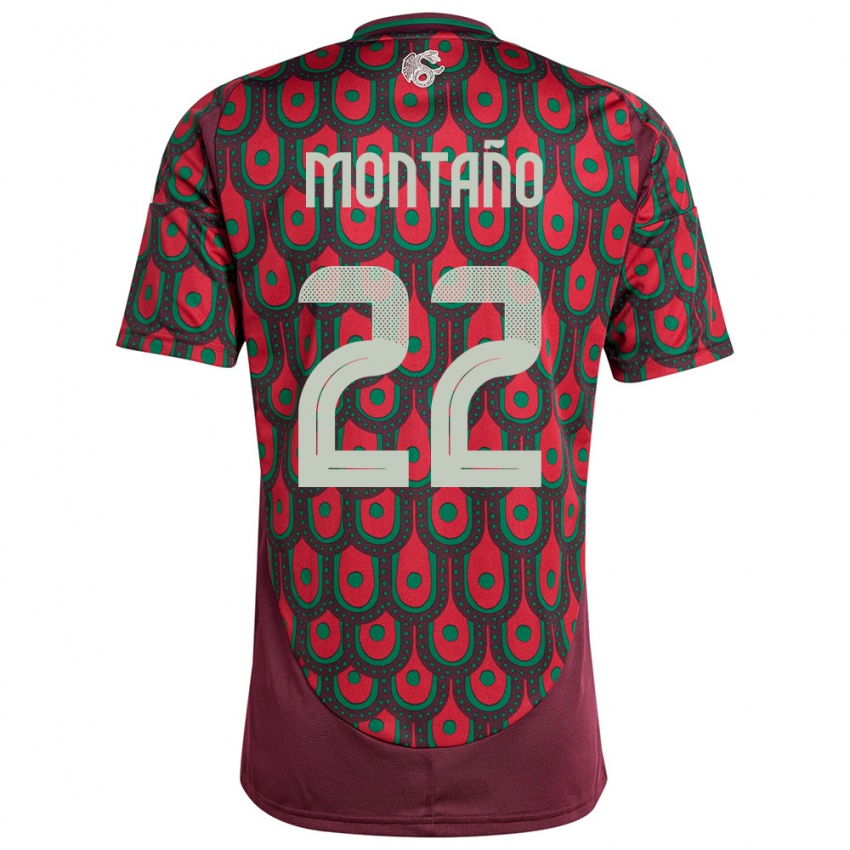 Dame Mexico Andres Montano #22 Rødbrun Hjemmetrøye Drakt Trøye 24-26 Skjorter T-Skjorte