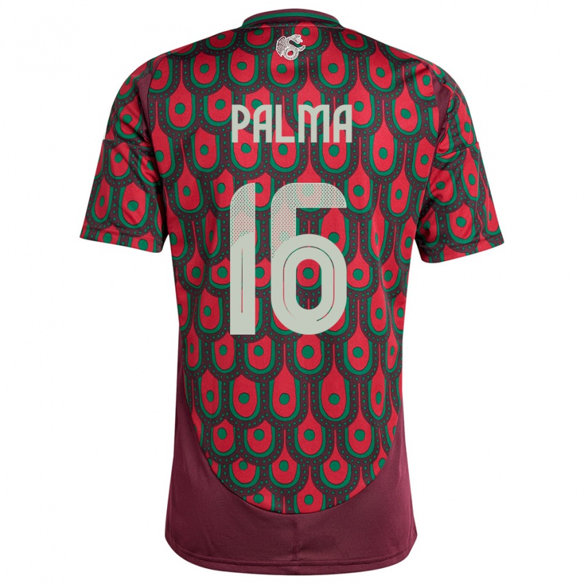 Dame Mexico Rafael Palma #16 Rødbrun Hjemmetrøye Drakt Trøye 24-26 Skjorter T-Skjorte