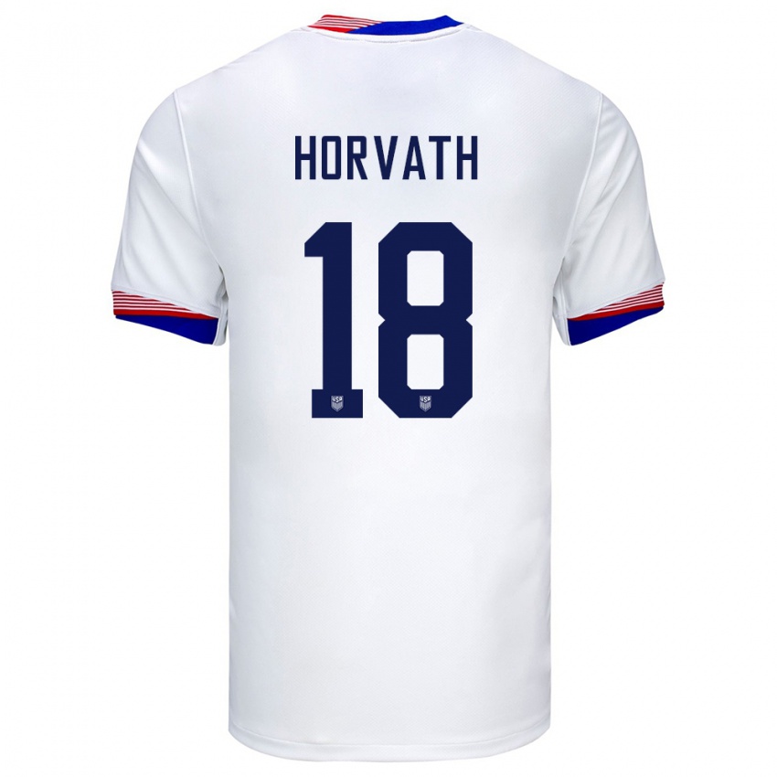 Dame Usa Ethan Horvath #18 Hvit Hjemmetrøye Drakt Trøye 24-26 Skjorter T-Skjorte