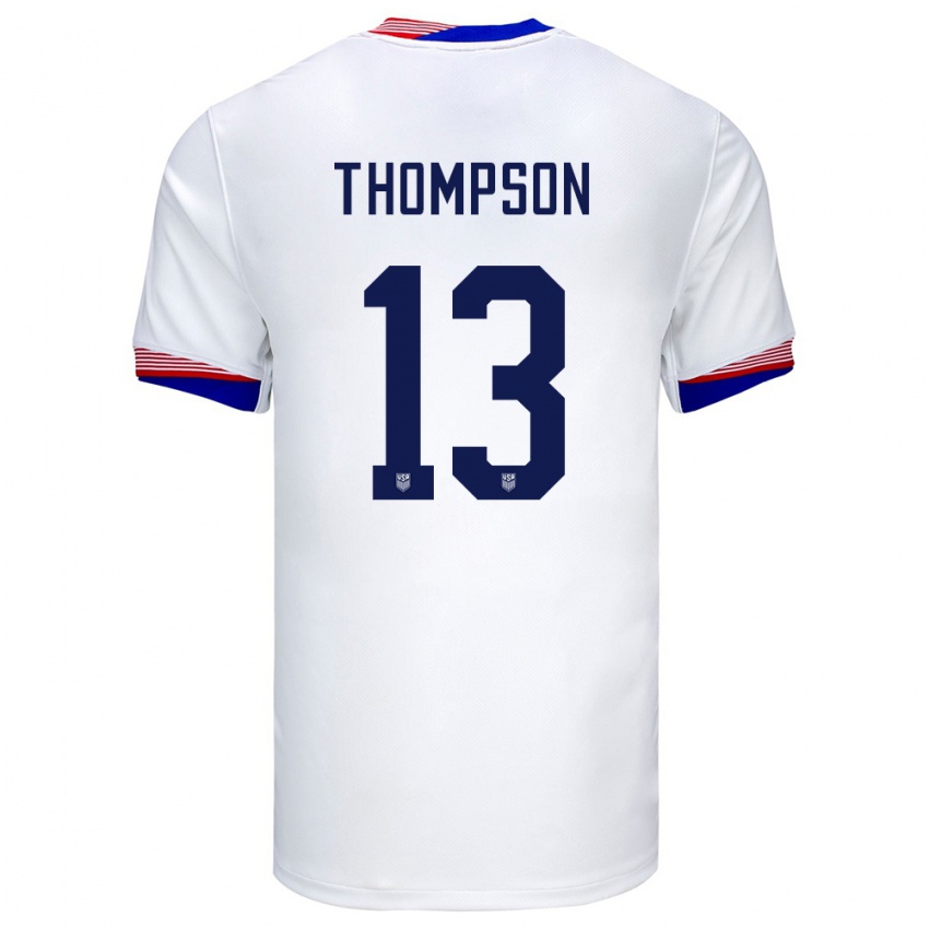 Dame Usa Alyssa Thompson #13 Hvit Hjemmetrøye Drakt Trøye 24-26 Skjorter T-Skjorte