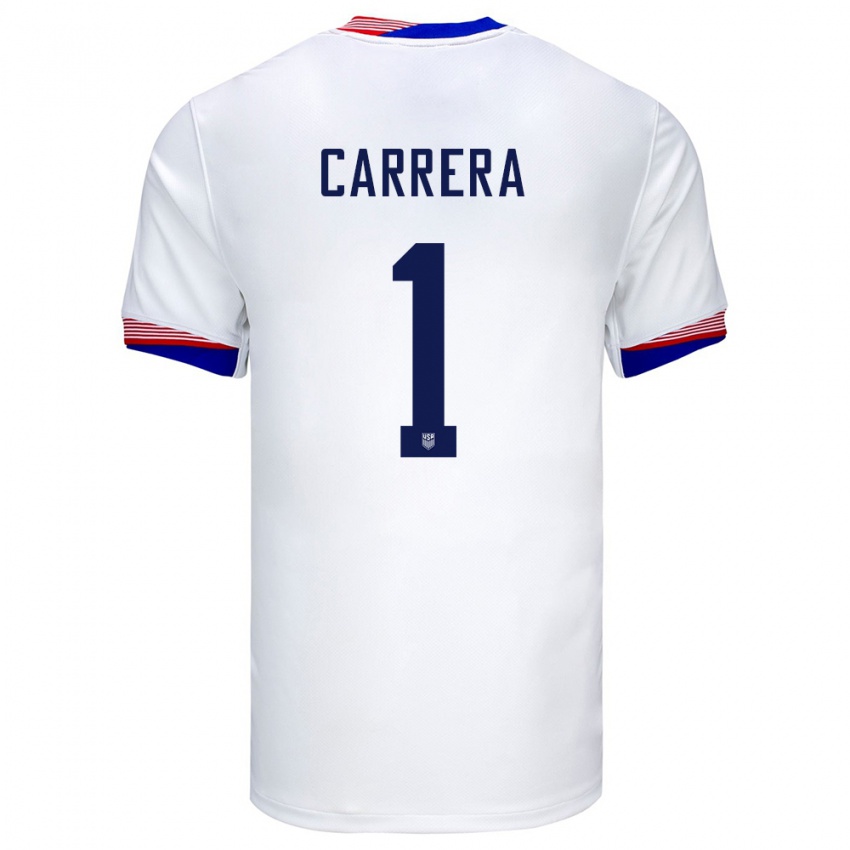 Dame Usa Antonio Carrera #1 Hvit Hjemmetrøye Drakt Trøye 24-26 Skjorter T-Skjorte