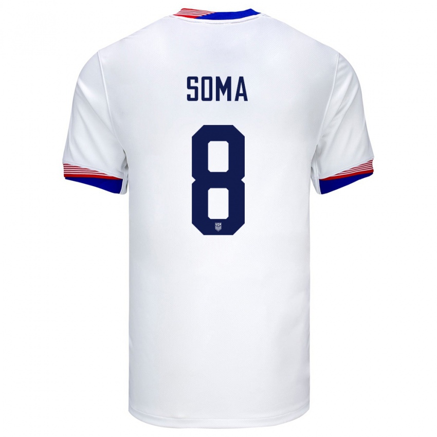 Dame Usa Pedro Soma #8 Hvit Hjemmetrøye Drakt Trøye 24-26 Skjorter T-Skjorte