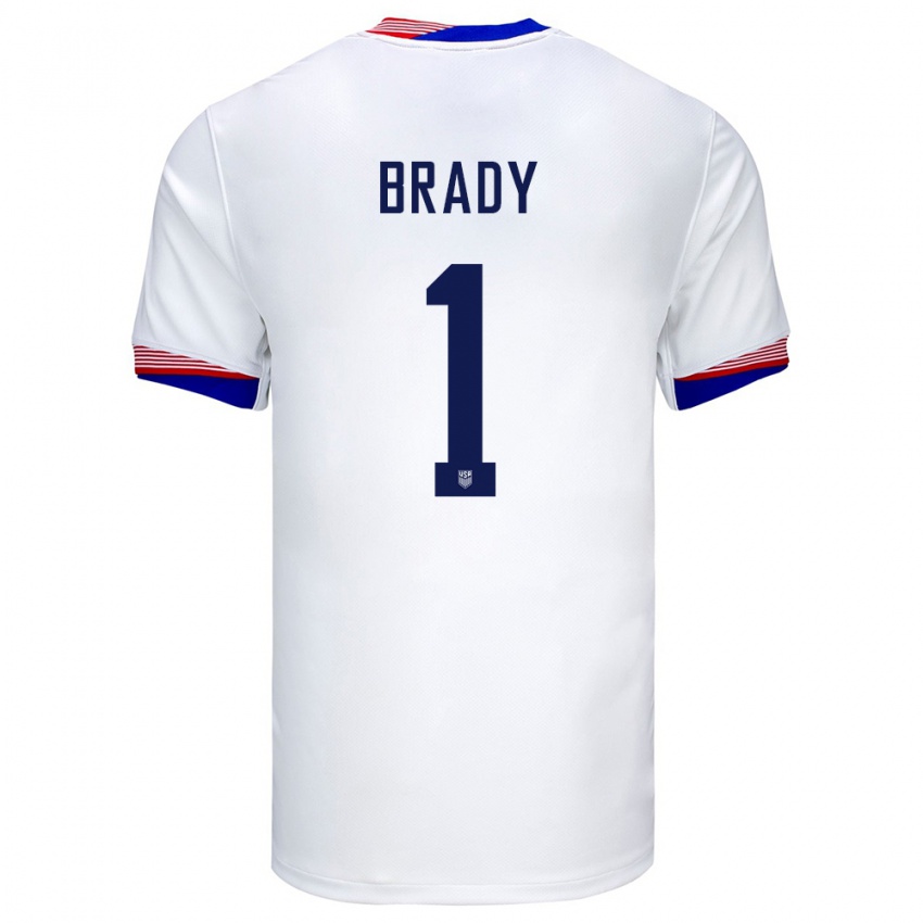 Dame Usa Chris Brady #1 Hvit Hjemmetrøye Drakt Trøye 24-26 Skjorter T-Skjorte