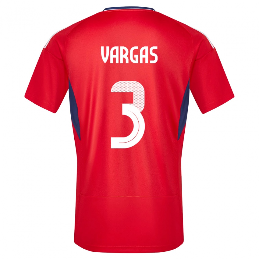 Dame Costa Rica Juan Pablo Vargas #3 Rød Hjemmetrøye Drakt Trøye 24-26 Skjorter T-Skjorte