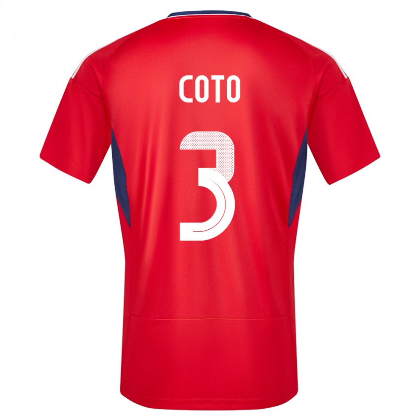 Dame Costa Rica Maria Coto #3 Rød Hjemmetrøye Drakt Trøye 24-26 Skjorter T-Skjorte