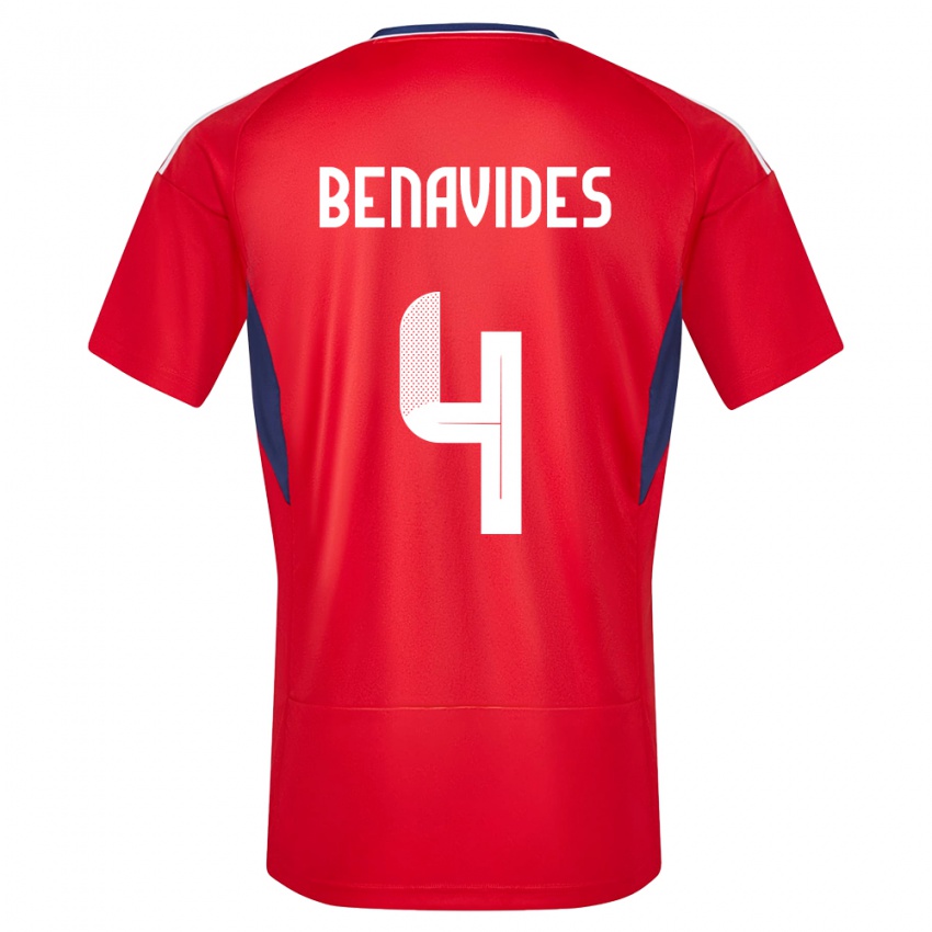 Dame Costa Rica Mariana Benavides #4 Rød Hjemmetrøye Drakt Trøye 24-26 Skjorter T-Skjorte