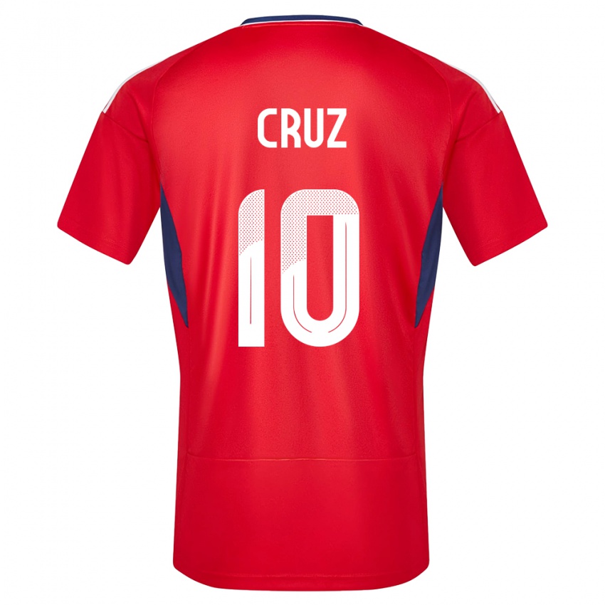 Dame Costa Rica Shirley Cruz #10 Rød Hjemmetrøye Drakt Trøye 24-26 Skjorter T-Skjorte