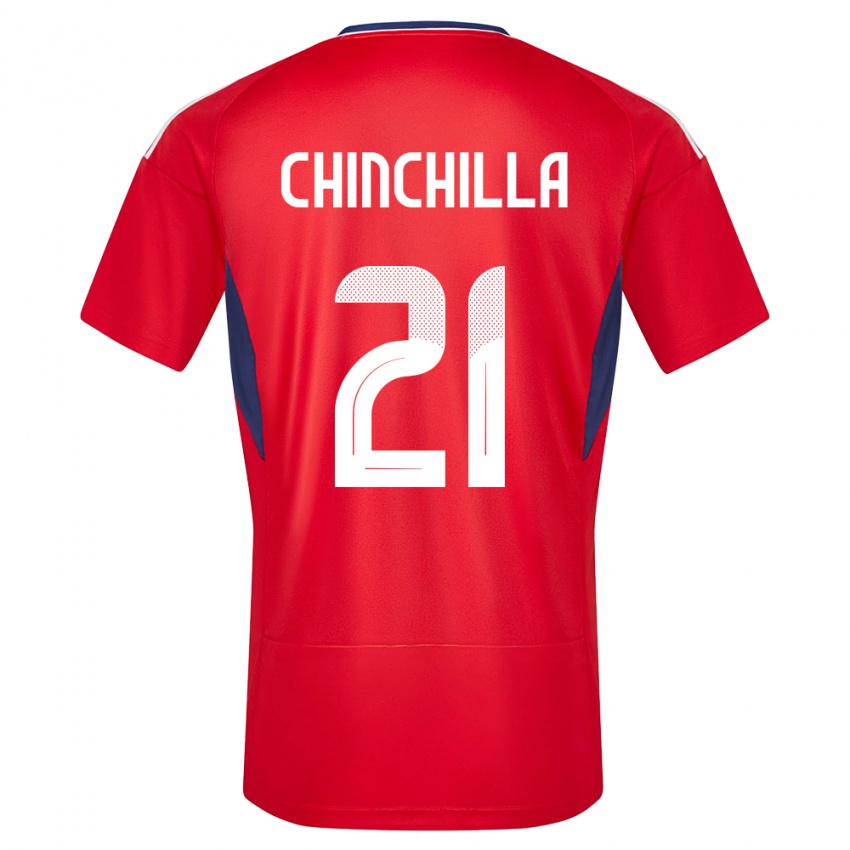 Dame Costa Rica Viviana Chinchilla #21 Rød Hjemmetrøye Drakt Trøye 24-26 Skjorter T-Skjorte