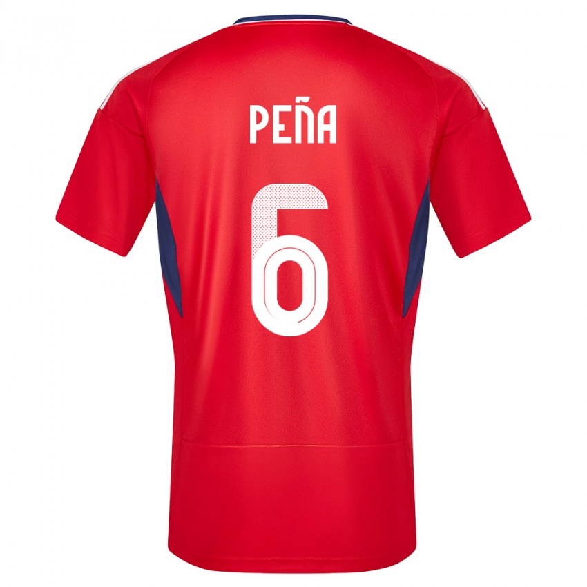 Dame Costa Rica Ricardo Pena #6 Rød Hjemmetrøye Drakt Trøye 24-26 Skjorter T-Skjorte