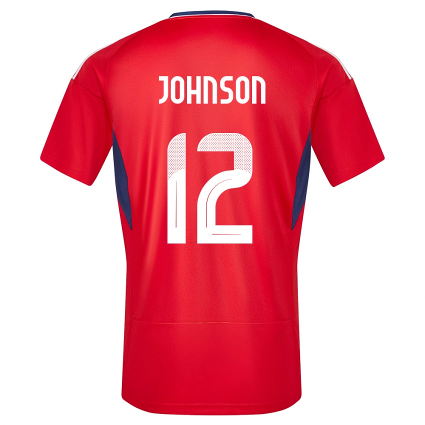 Dame Costa Rica Shawn Johnson #12 Rød Hjemmetrøye Drakt Trøye 24-26 Skjorter T-Skjorte