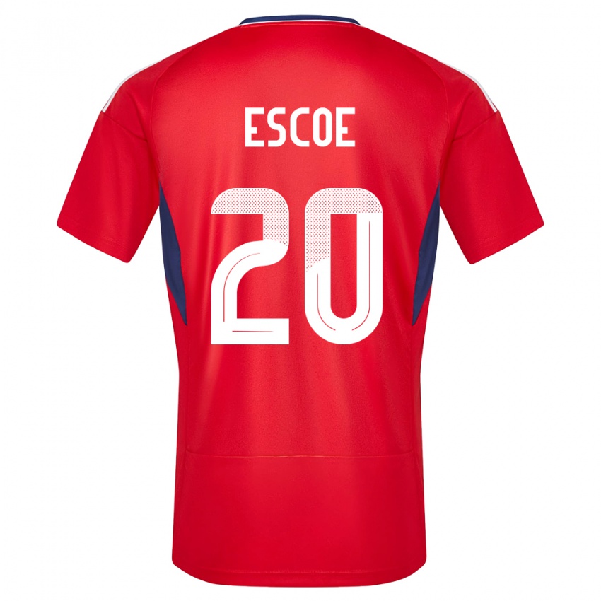 Dame Costa Rica Enyel Escoe #20 Rød Hjemmetrøye Drakt Trøye 24-26 Skjorter T-Skjorte