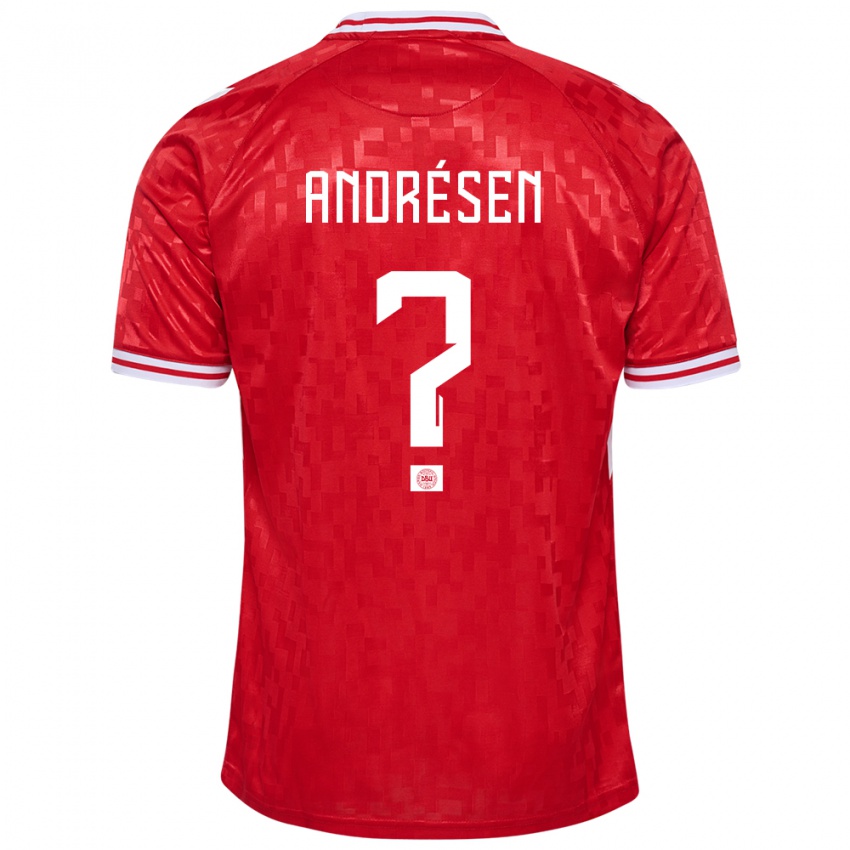 Dame Danmark Aske Andrésen #0 Rød Hjemmetrøye Drakt Trøye 24-26 Skjorter T-Skjorte