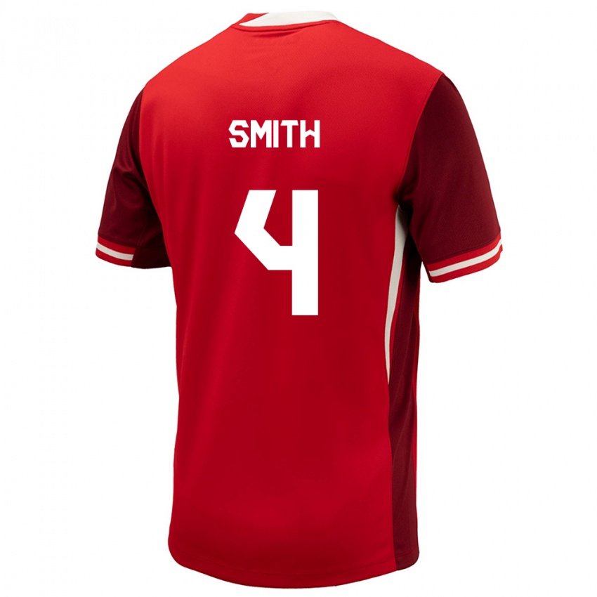 Dame Canada Justin Smith #4 Rød Hjemmetrøye Drakt Trøye 24-26 Skjorter T-Skjorte