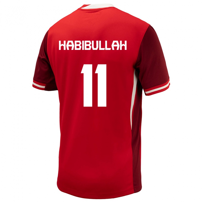 Dame Canada Kamron Habibullah #11 Rød Hjemmetrøye Drakt Trøye 24-26 Skjorter T-Skjorte