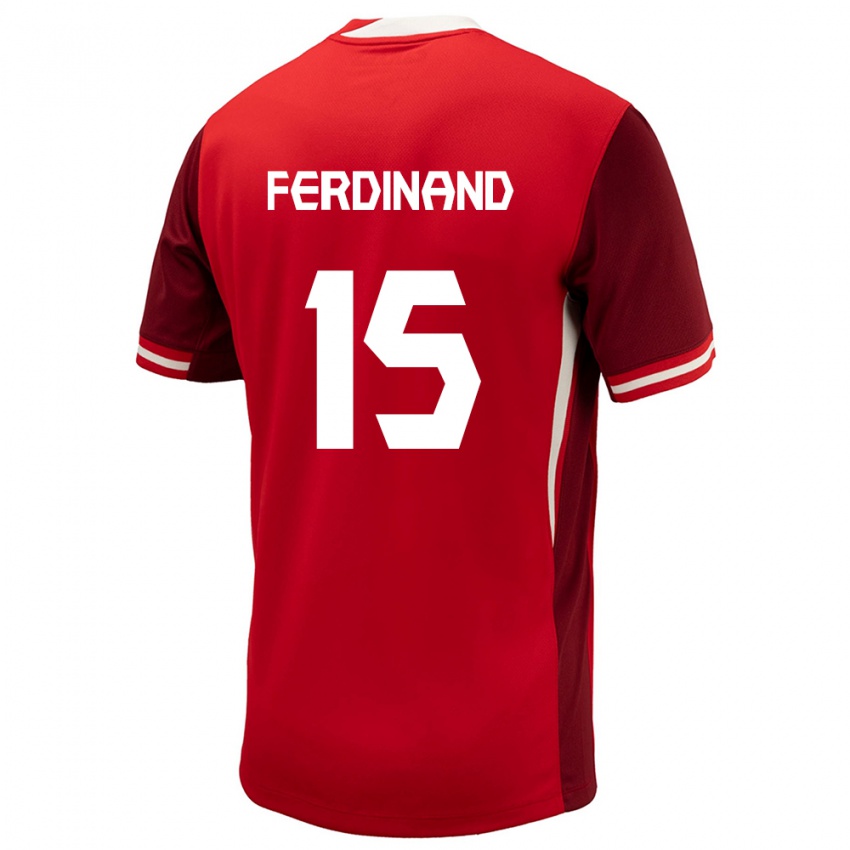 Dame Canada Keesean Ferdinand #15 Rød Hjemmetrøye Drakt Trøye 24-26 Skjorter T-Skjorte