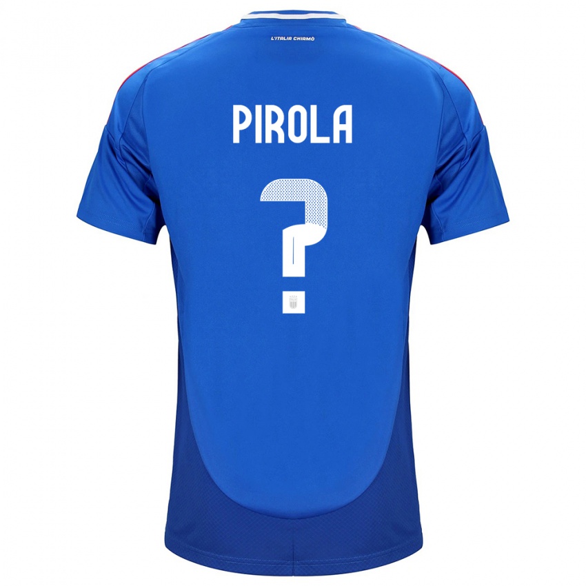 Dame Italia Lorenzo Pirola #0 Blå Hjemmetrøye Drakt Trøye 24-26 Skjorter T-Skjorte
