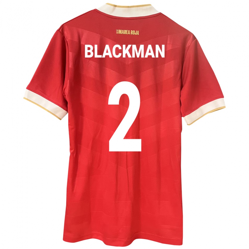 Dame Panama César Blackman #2 Rød Hjemmetrøye Drakt Trøye 24-26 Skjorter T-Skjorte