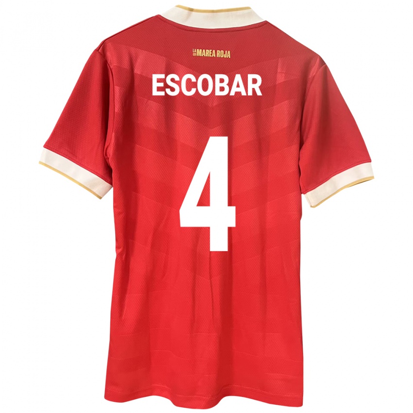 Dame Panama Fidel Escobar #4 Rød Hjemmetrøye Drakt Trøye 24-26 Skjorter T-Skjorte