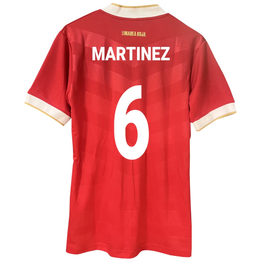 Dame Panama Christian Martínez #6 Rød Hjemmetrøye Drakt Trøye 24-26 Skjorter T-Skjorte