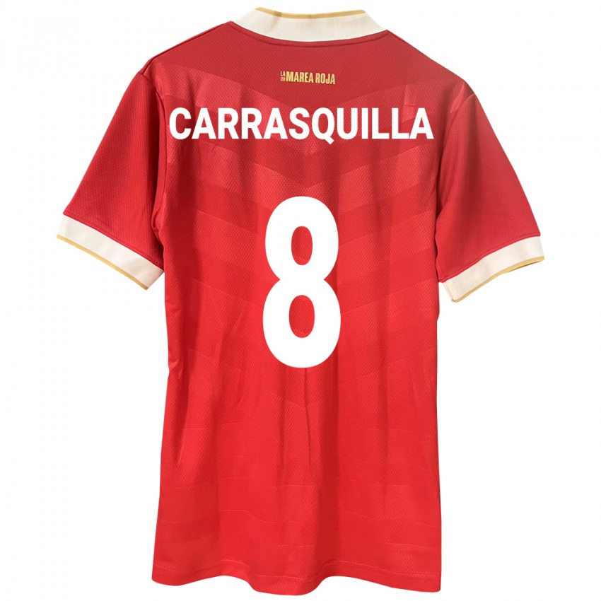 Dame Panama Adalberto Carrasquilla #8 Rød Hjemmetrøye Drakt Trøye 24-26 Skjorter T-Skjorte
