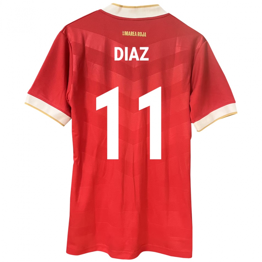 Dame Panama Ismael Díaz #11 Rød Hjemmetrøye Drakt Trøye 24-26 Skjorter T-Skjorte