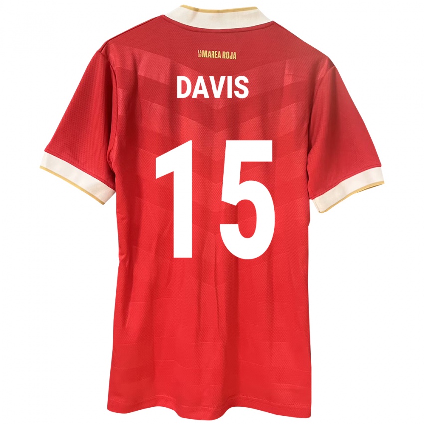 Dame Panama Éric Davis #15 Rød Hjemmetrøye Drakt Trøye 24-26 Skjorter T-Skjorte