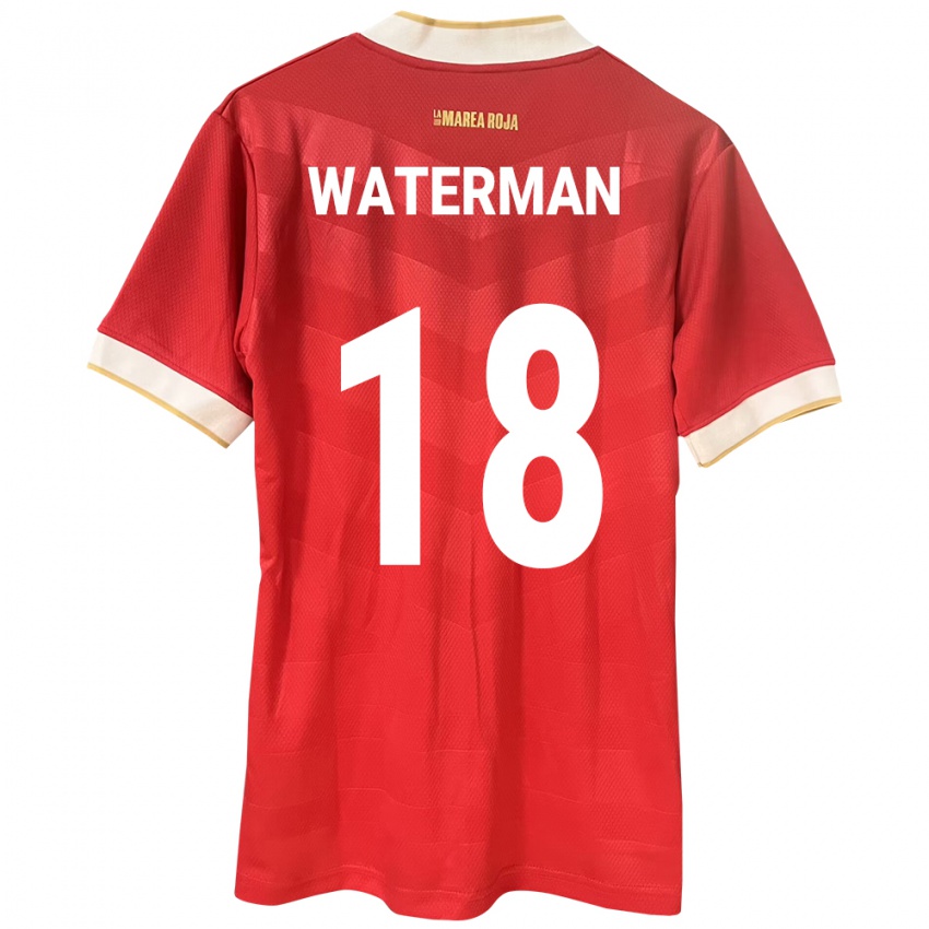 Dame Panama Cecilio Waterman #18 Rød Hjemmetrøye Drakt Trøye 24-26 Skjorter T-Skjorte