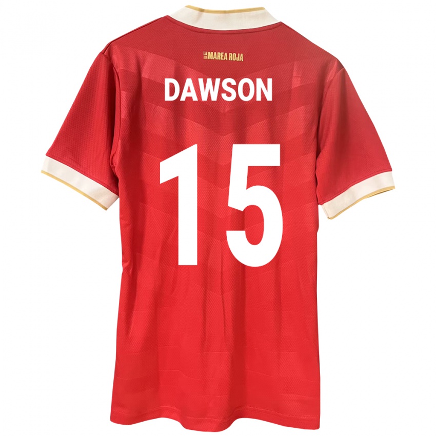 Dame Panama Didier Dawson #15 Rød Hjemmetrøye Drakt Trøye 24-26 Skjorter T-Skjorte