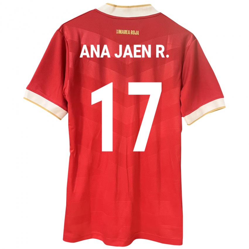 Dame Panama Ana Jaén Rodríguez #17 Rød Hjemmetrøye Drakt Trøye 24-26 Skjorter T-Skjorte
