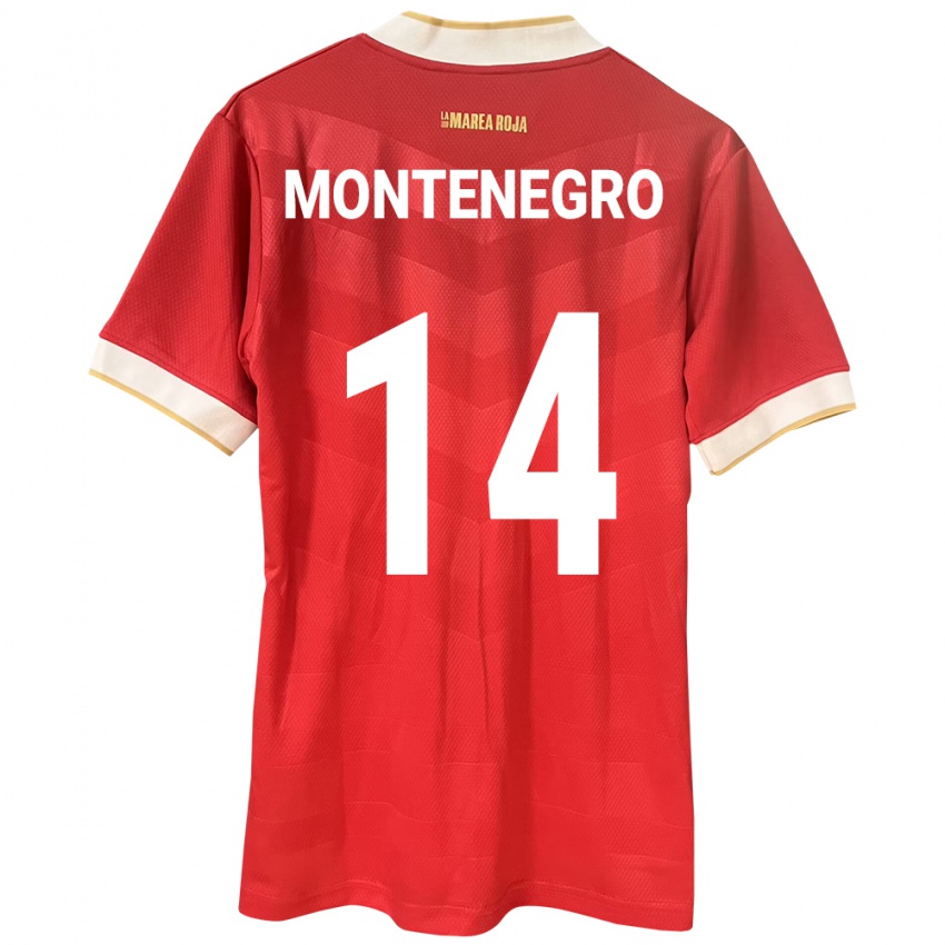Dame Panama Carmen Montenegro #14 Rød Hjemmetrøye Drakt Trøye 24-26 Skjorter T-Skjorte