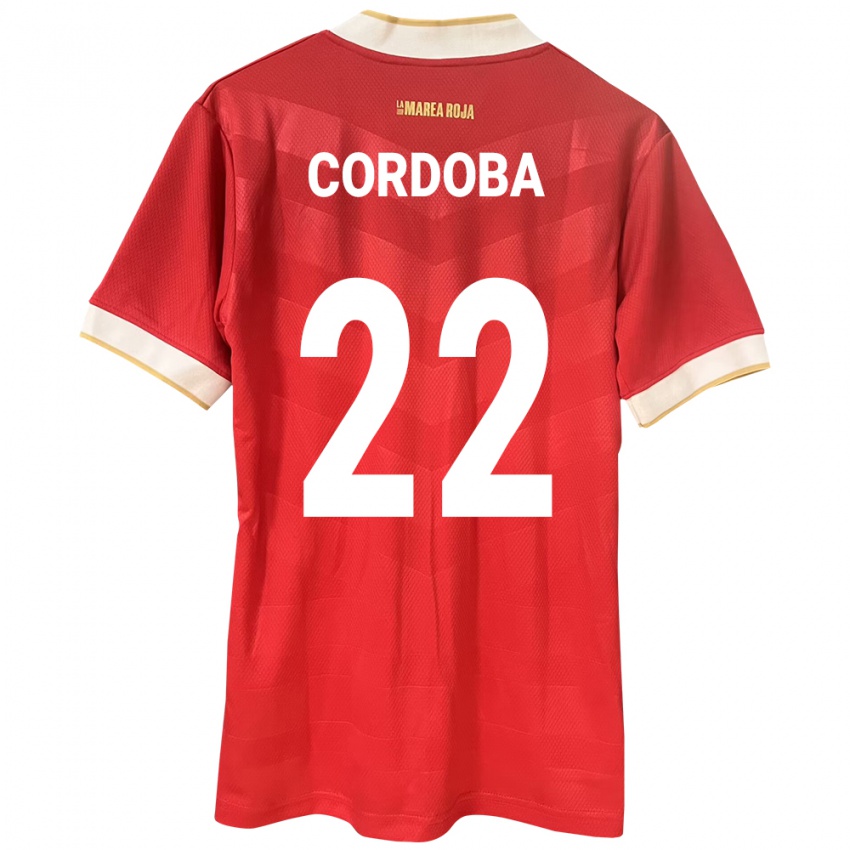 Dame Panama Farissa Córdoba #22 Rød Hjemmetrøye Drakt Trøye 24-26 Skjorter T-Skjorte
