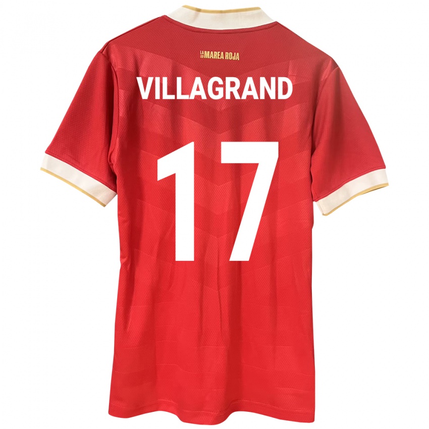 Dame Panama Gabriela Villagrand #17 Rød Hjemmetrøye Drakt Trøye 24-26 Skjorter T-Skjorte
