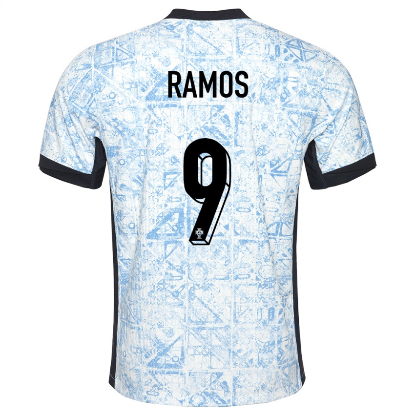 Dame Portugal Goncalo Ramos #9 Kremblå Bortetrøye Drakt Trøye 24-26 Skjorter T-Skjorte