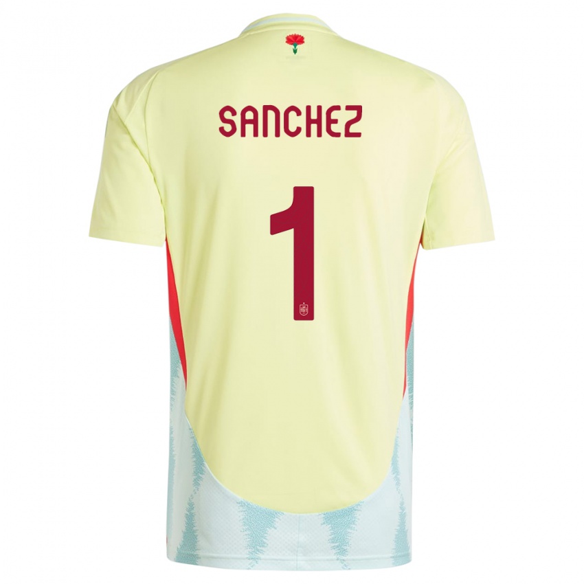 Dame Spania Robert Sanchez #1 Gul Bortetrøye Drakt Trøye 24-26 Skjorter T-Skjorte