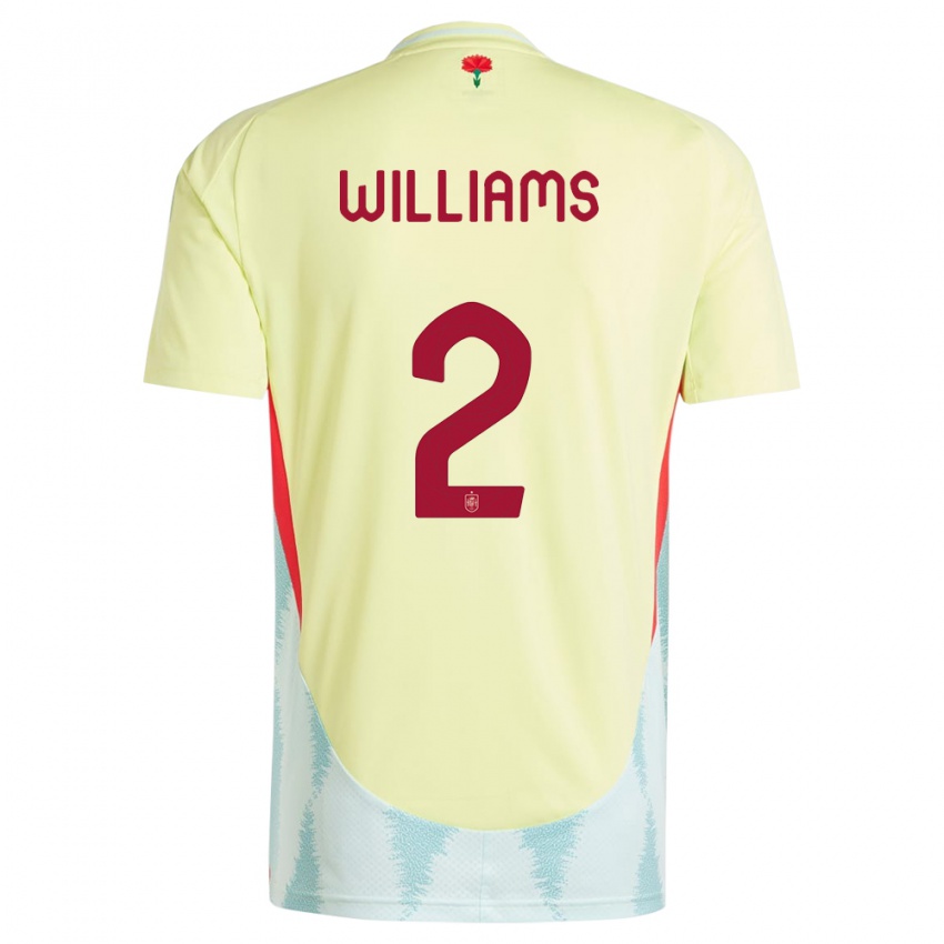 Dame Spania Nico Williams #2 Gul Bortetrøye Drakt Trøye 24-26 Skjorter T-Skjorte