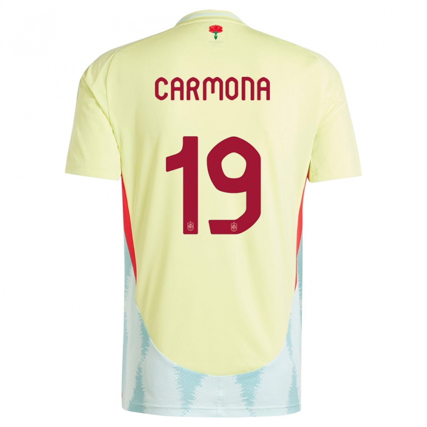 Dame Spania Olga Carmona #19 Gul Bortetrøye Drakt Trøye 24-26 Skjorter T-Skjorte