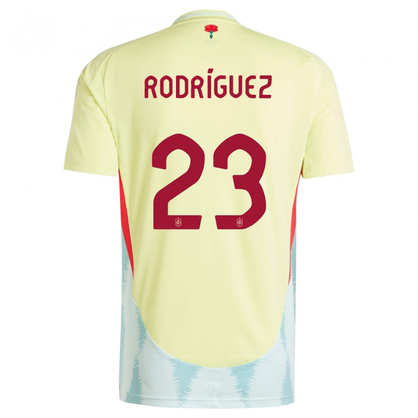 Dame Spania Misa Rodriguez #23 Gul Bortetrøye Drakt Trøye 24-26 Skjorter T-Skjorte
