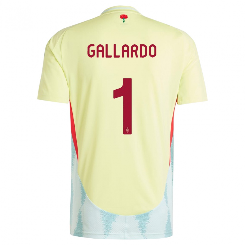 Dame Spania Dolores Gallardo #1 Gul Bortetrøye Drakt Trøye 24-26 Skjorter T-Skjorte