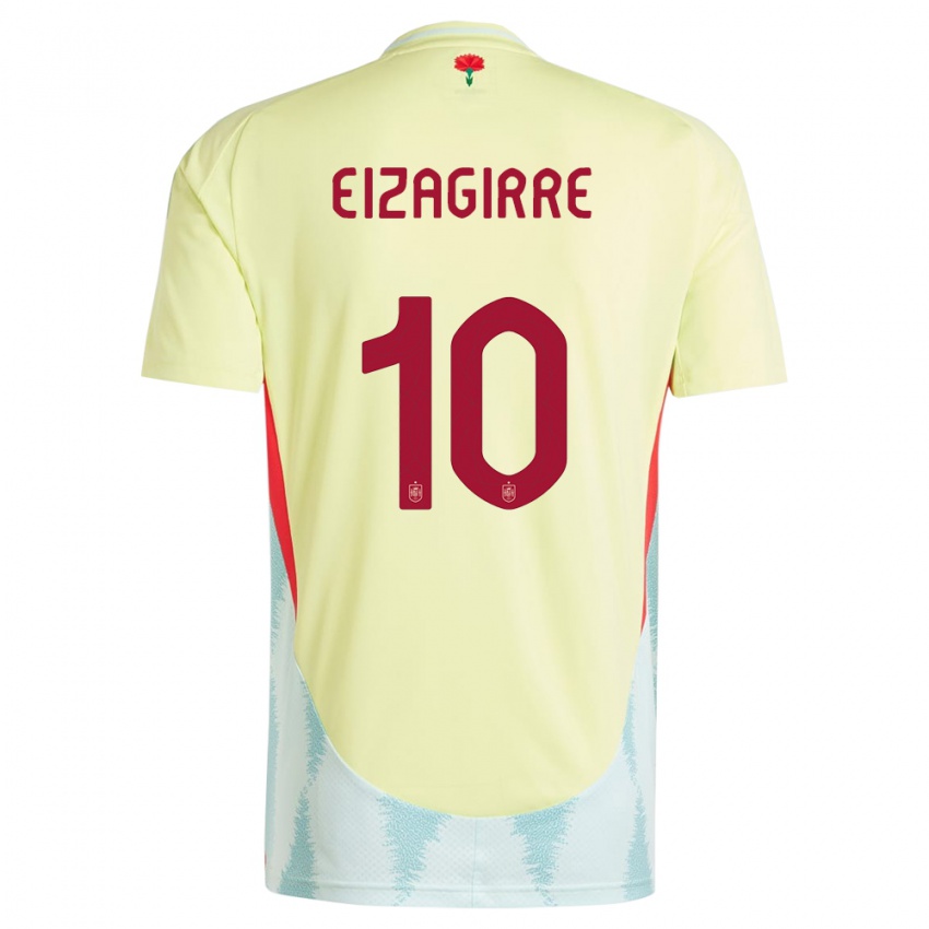 Dame Spania Nerea Eizagirre #10 Gul Bortetrøye Drakt Trøye 24-26 Skjorter T-Skjorte