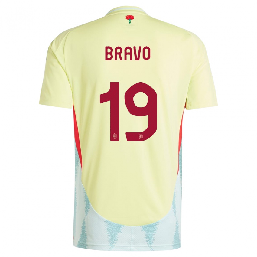 Dame Spania Iker Bravo #19 Gul Bortetrøye Drakt Trøye 24-26 Skjorter T-Skjorte