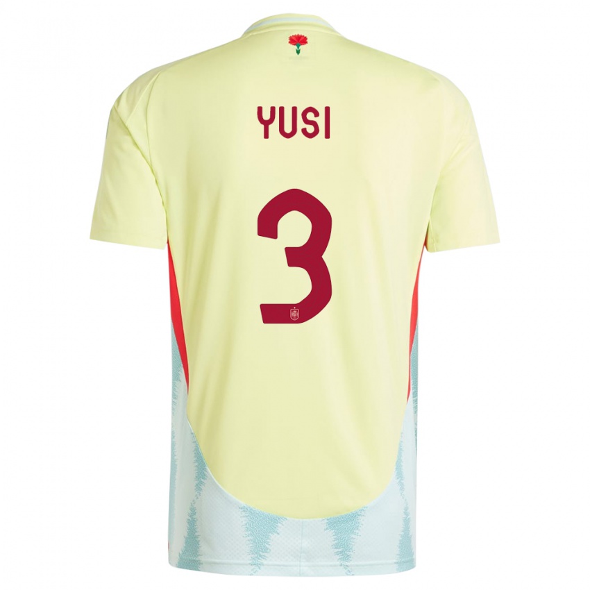 Dame Spania Yusi #3 Gul Bortetrøye Drakt Trøye 24-26 Skjorter T-Skjorte