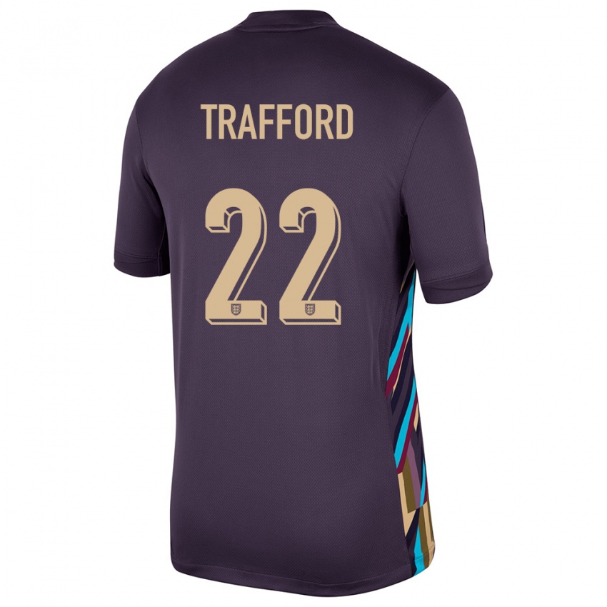 Dame England James Trafford #22 Mørk Rosin Bortetrøye Drakt Trøye 24-26 Skjorter T-Skjorte