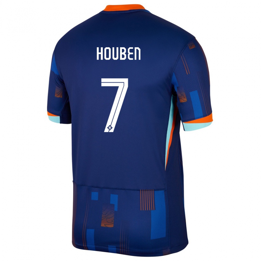 Dame Nederland Iggy Houben #7 Blå Bortetrøye Drakt Trøye 24-26 Skjorter T-Skjorte