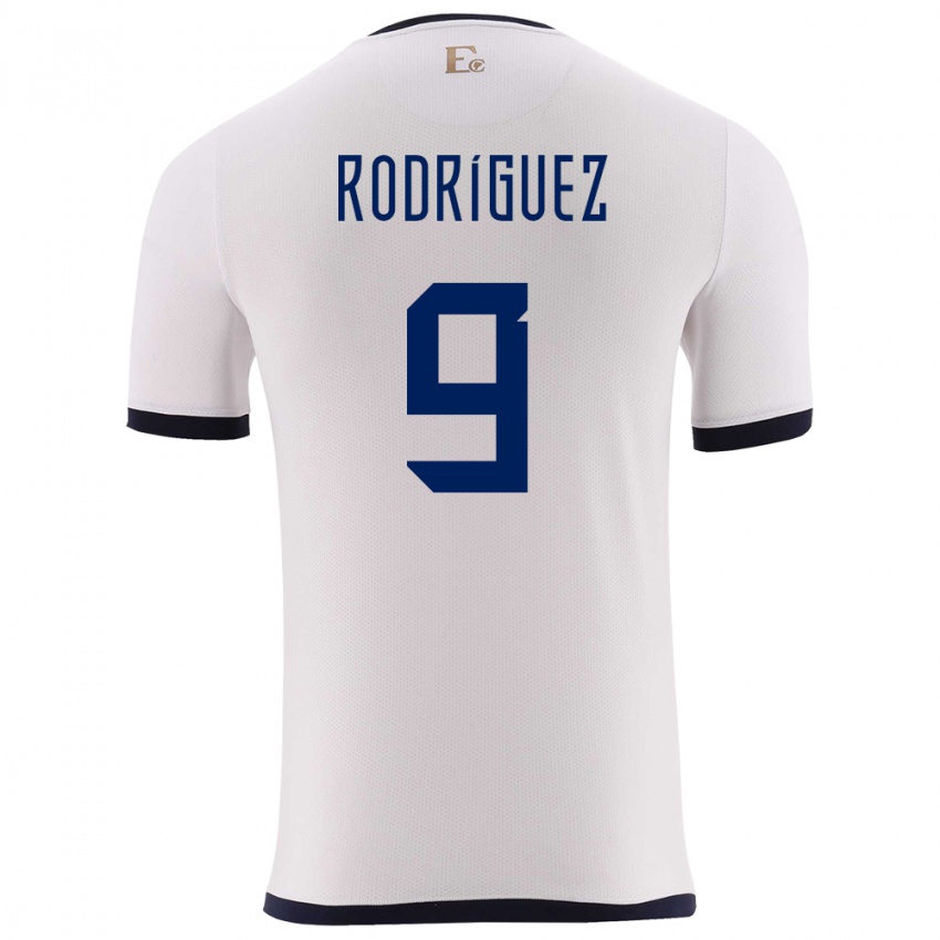 Dame Ecuador Ingrid Rodriguez #9 Hvit Bortetrøye Drakt Trøye 24-26 Skjorter T-Skjorte