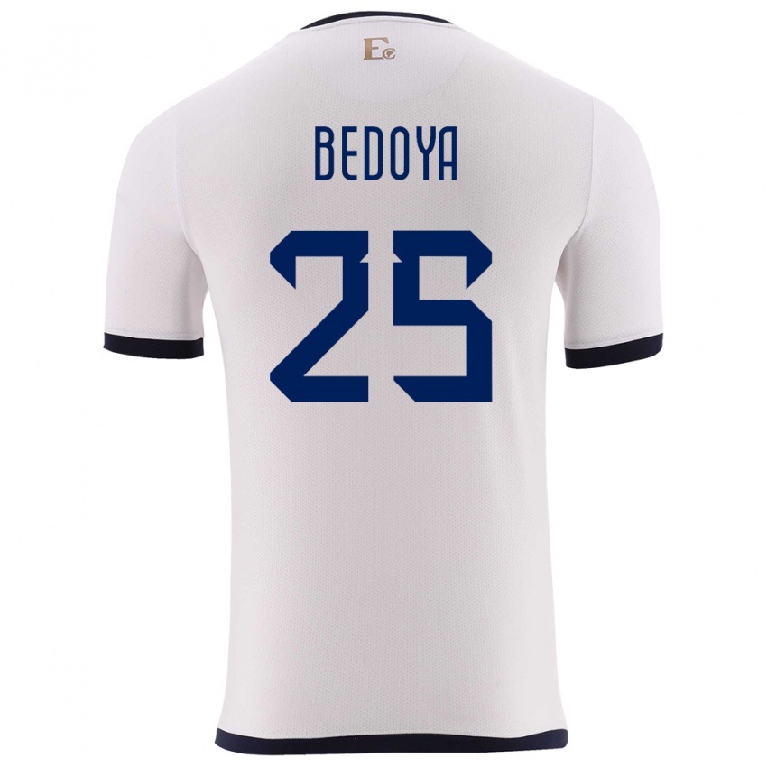 Dame Ecuador Jaydah Bedoya #25 Hvit Bortetrøye Drakt Trøye 24-26 Skjorter T-Skjorte